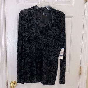 Anne Klein burnout, black, cowl neck blouse!Never worn. New with tags!